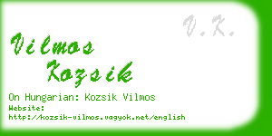 vilmos kozsik business card